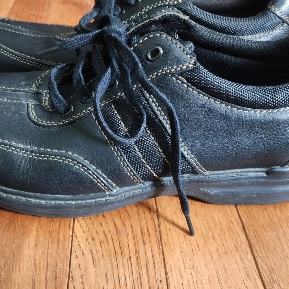 Clarks Collection Men's Split Toe Casual Black Leather Lace Up‎ Shoes Oxfords 12